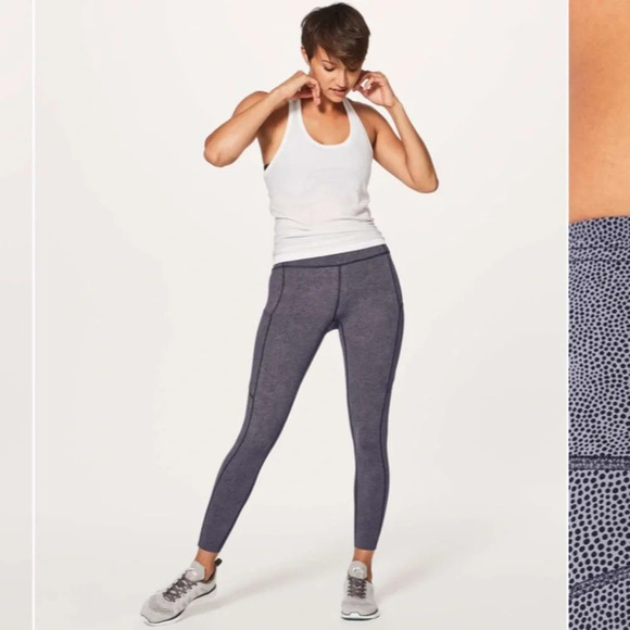 Lululemon Fast & Free 7/8 Tight II *Nulux 25" Dusky Lavender Black 21118 - Picture 6 of 16